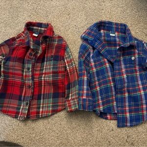 Old Navy Blue and Red Plaid Shirt
